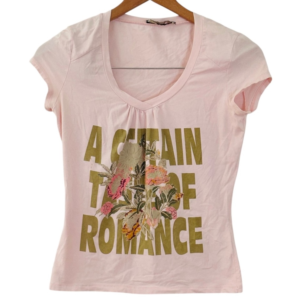 Max Mara T-Shirt M Print Cotton T-Shirt Pink Size Cotton
